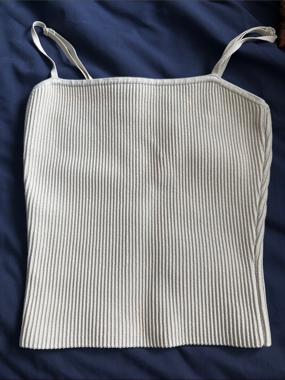 Babaton Cream Ribbed Square-Neck Camisole